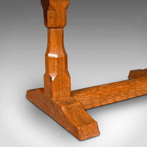 Vintage Coffee Table, English Oak, Cotswold School, After Mouseman, 20th Century