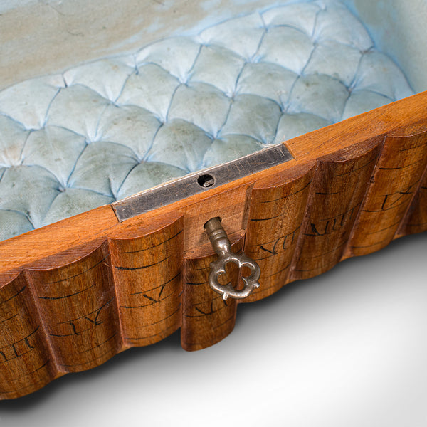 Antique Ladies Vanity Box, Italian, Olive Wood, Keepsake, Jewellery, Sorrento