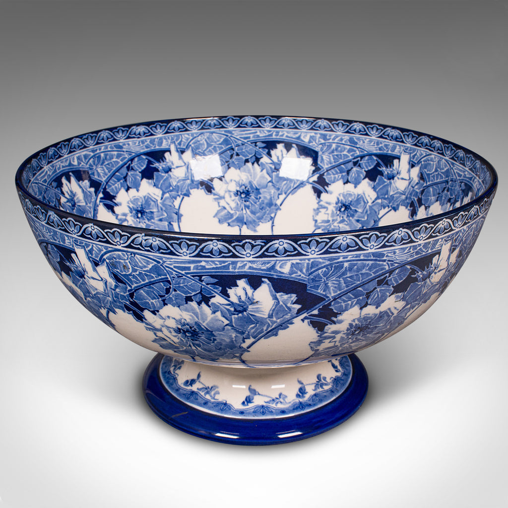 Large Antique Celebration Fruit Bowl, English, Ceramic, Serving Dish, Circa 1920