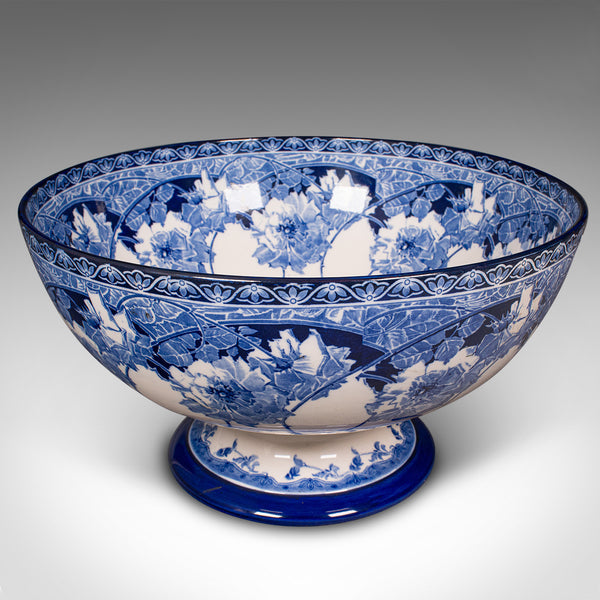 Large Antique Celebration Fruit Bowl, English, Ceramic, Serving Dish, Circa 1920