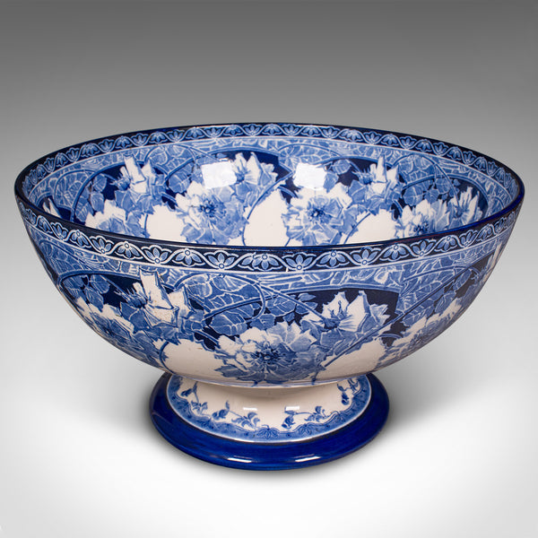 Large Antique Celebration Fruit Bowl, English, Ceramic, Serving Dish, Circa 1920