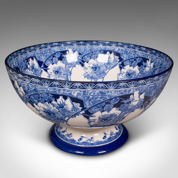 Large Antique Celebration Fruit Bowl, English, Ceramic, Serving Dish, Circa 1920