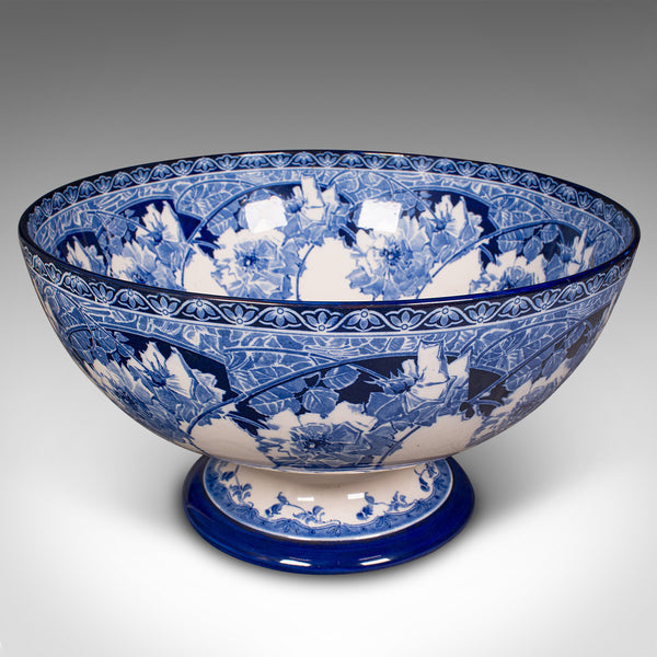 Large Antique Celebration Fruit Bowl, English, Ceramic, Serving Dish, Circa 1920