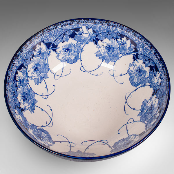 Large Antique Celebration Fruit Bowl, English, Ceramic, Serving Dish, Circa 1920