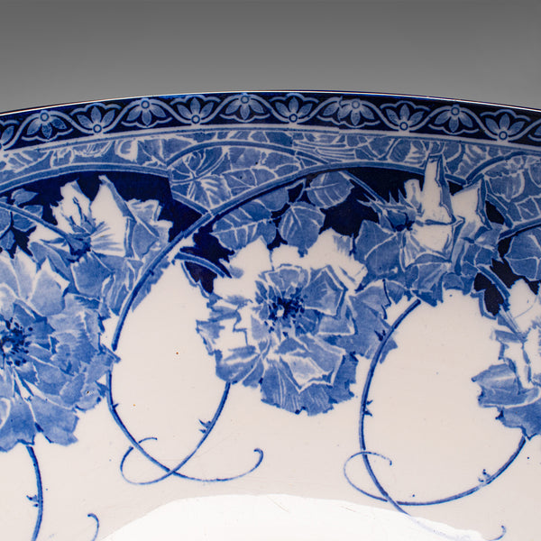 Large Antique Celebration Fruit Bowl, English, Ceramic, Serving Dish, Circa 1920