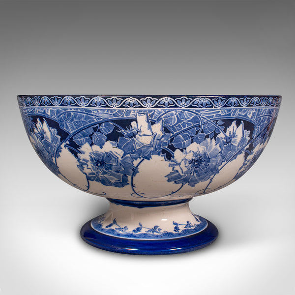 Large Antique Celebration Fruit Bowl, English, Ceramic, Serving Dish, Circa 1920