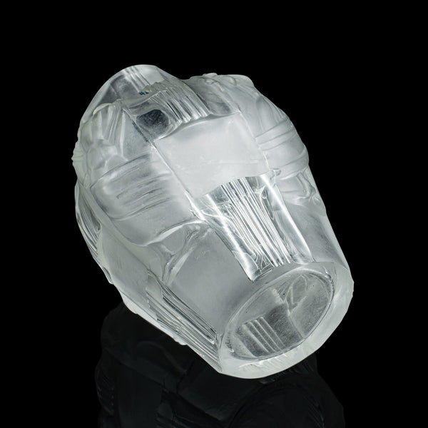 Pair Of Antique Art Nouveau Flower Vases, French, Frosted Glass, After Lalique