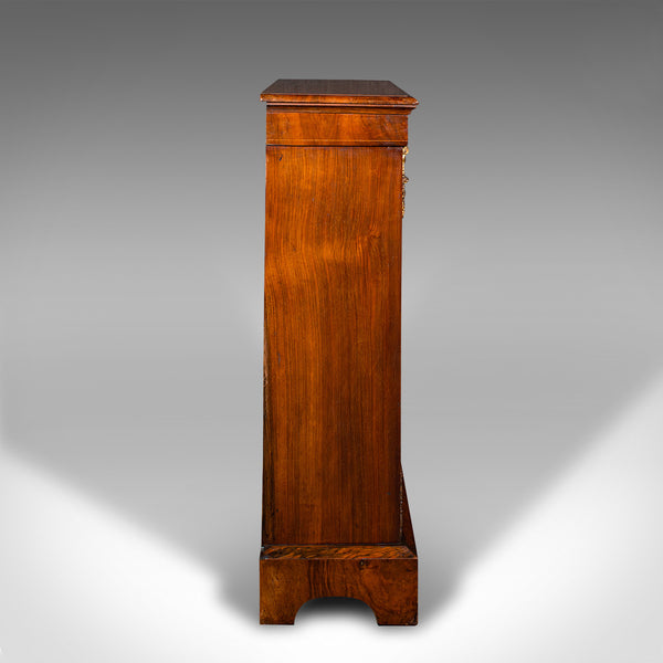 Antique Pier Cabinet, English, Walnut, Boxwood Inlay, Display Cupboard, Regency