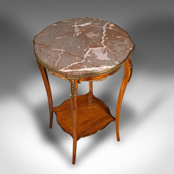 Antique Lamp Table, French Marble, Decorative, Occasional, Victorian, Circa 1900