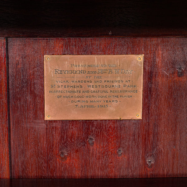 Antique Glazed Bookcase, English, Walnut, Library Cabinet, Edwardian, Circa 1910