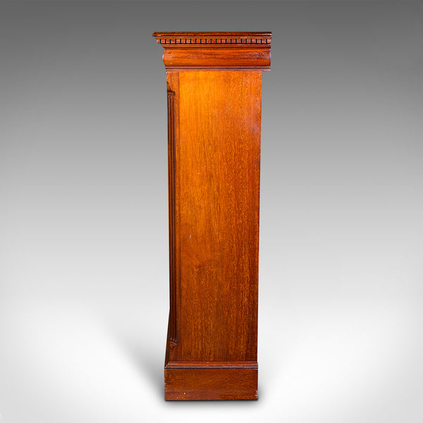 Antique Glazed Bookcase, English, Walnut, Library Cabinet, Edwardian, Circa 1910