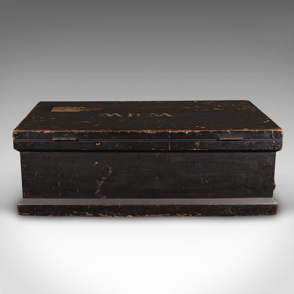 Antique Shipwright's Chest, English, Stained Pine, Workman's Trunk, Victorian