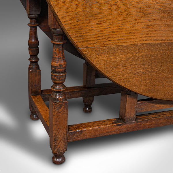 Antique 4-6 Seat Gate Leg Table, English, Oak, Extending, Farmhouse, Georgian
