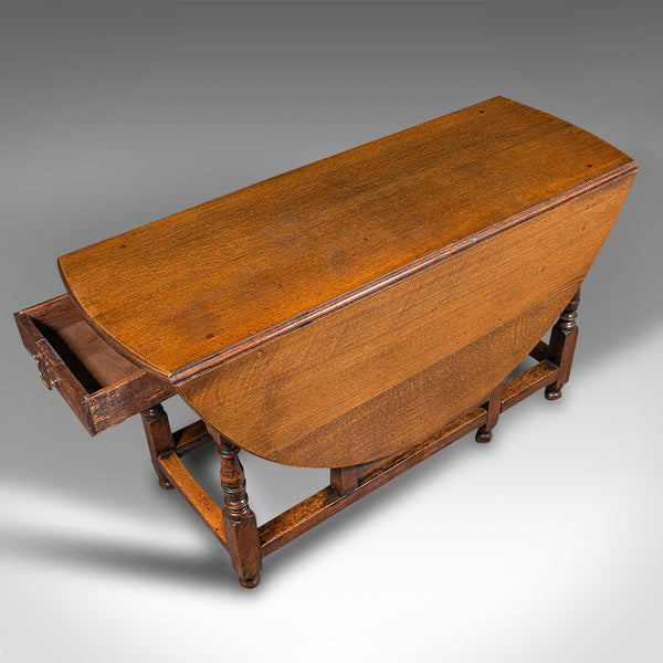 Antique 4-6 Seat Gate Leg Table, English, Oak, Extending, Farmhouse, Georgian