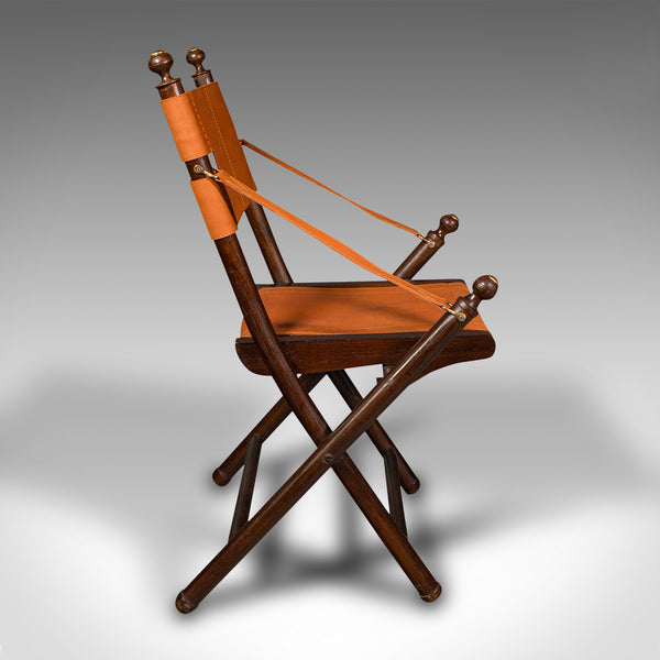 Pair Of Contemporary Veranda Chairs, English, Leather, Orangery, Folding Seat