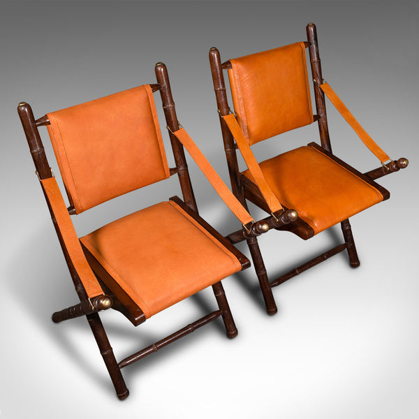 Pair Of Contemporary Orangery Chairs, English, Leather, Veranda, Patio, Seat
