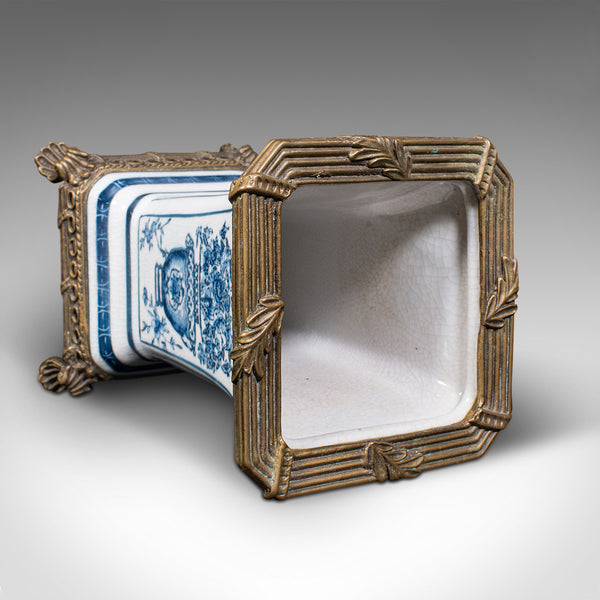 Pair Of Antique Flower Vases, Continental, Ceramic, Gilt, Decorative, Victorian