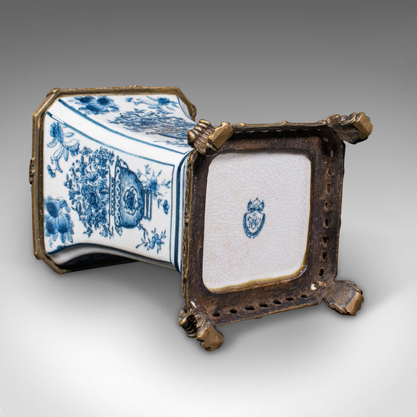 Pair Of Antique Flower Vases, Continental, Ceramic, Gilt, Decorative, Victorian