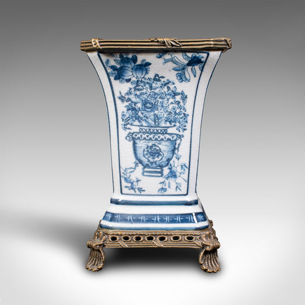 Pair Of Antique Flower Vases, Continental, Ceramic, Gilt, Decorative, Victorian