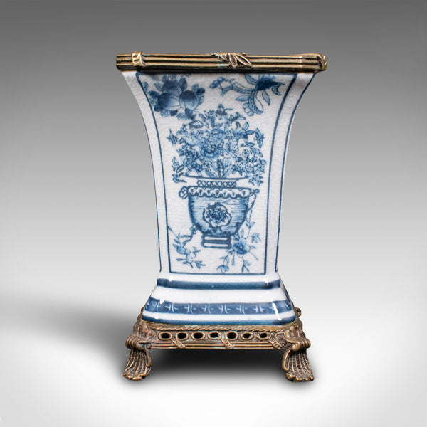 Pair Of Antique Flower Vases, Continental, Ceramic, Gilt, Decorative, Victorian