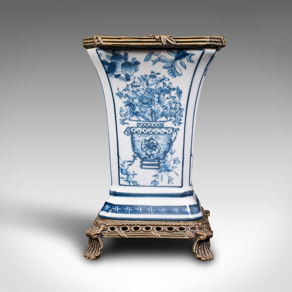 Pair Of Antique Flower Vases, Continental, Ceramic, Gilt, Decorative, Victorian