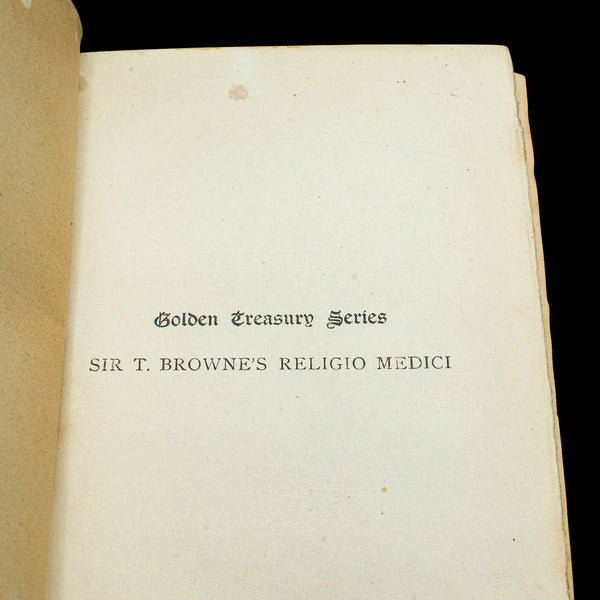 Antique Book, Religio Medici, Sir Thomas Browne, English Language, Dated 1915