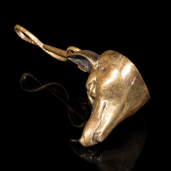 Antique Fox Head Doorstop, English, Brass, Country House, Door Keep, Victorian