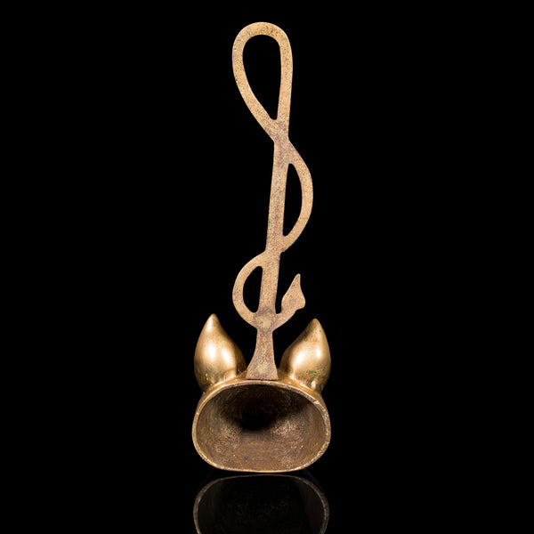 Antique Fox Head Doorstop, English, Brass, Country House, Door Keep, Victorian