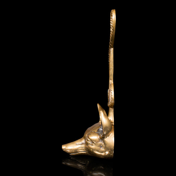 Antique Fox Head Doorstop, English, Brass, Country House, Door Keep, Victorian