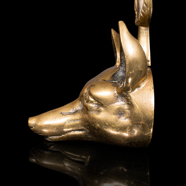Antique Fox Head Doorstop, English, Brass, Country House, Door Keep, Victorian