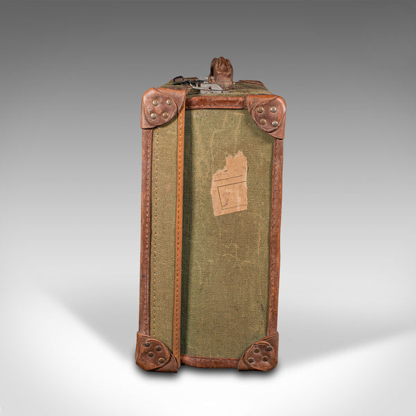 Vintage Touring Picnic Set, English, Canvas, Leather, Case, Mid Century, C.1950