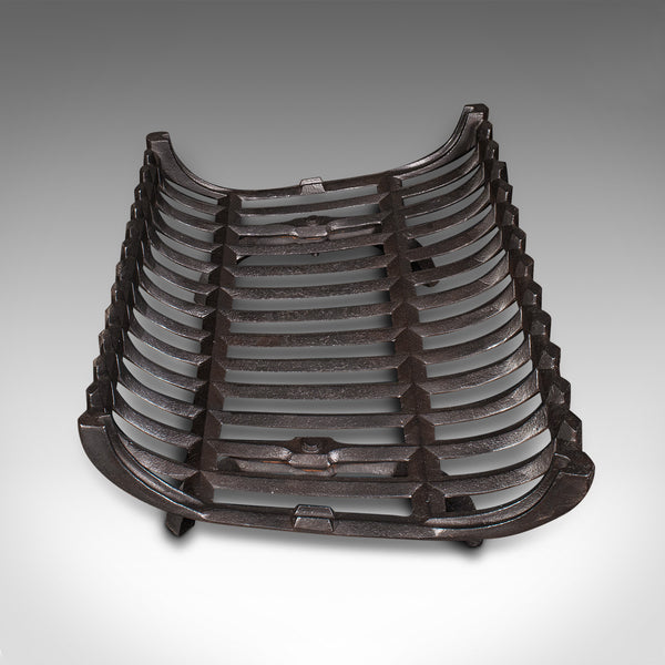 Antique Fire Grate, English, Cast Iron, Basket Fireplace, Late Victorian, C.1900