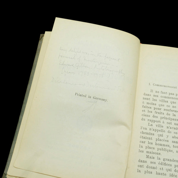 Antique Book Grandeur Des Romains, Montesquieu, French Language, Mid Victorian