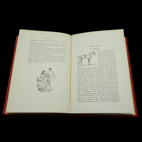 Pair Of Antique Novels, Across Country, Fair Diana, Wanderer, English, Victorian