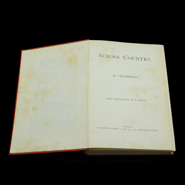 Pair Of Antique Novels, Across Country, Fair Diana, Wanderer, English, Victorian