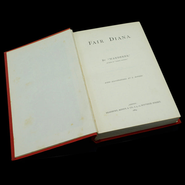 Pair Of Antique Novels, Across Country, Fair Diana, Wanderer, English, Victorian