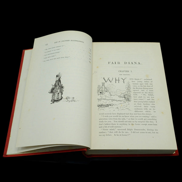 Pair Of Antique Novels, Across Country, Fair Diana, Wanderer, English, Victorian