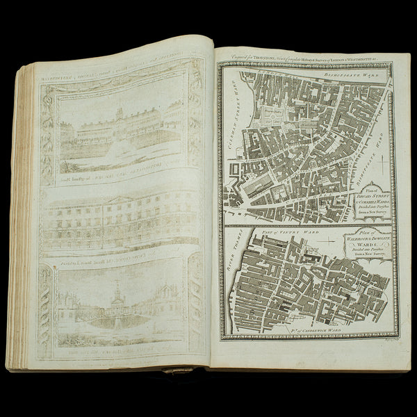 Antique Reference Book, Survey of London, English, Aged, Topographical, Georgian