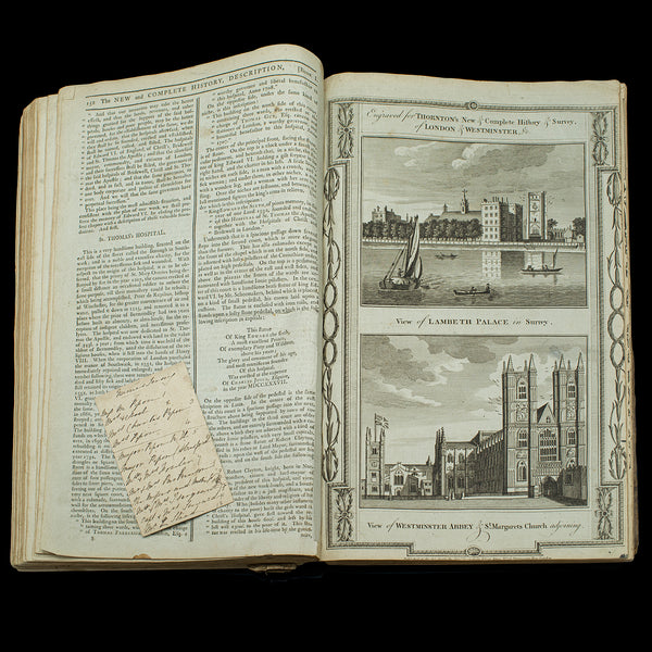 Antique Reference Book, Survey of London, English, Aged, Topographical, Georgian