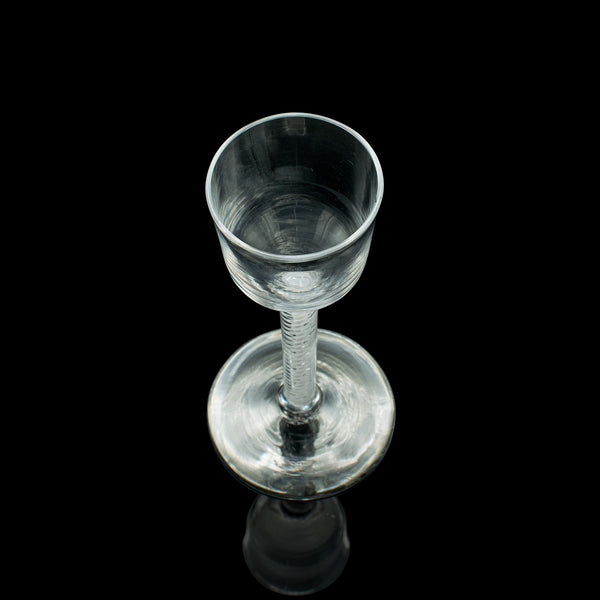 Small Antique Liqueur Glass, French, Art Glass, Twist Stem, Petite, Victorian