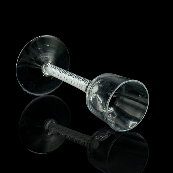 Small Antique Liqueur Glass, French, Art Glass, Twist Stem, Petite, Victorian