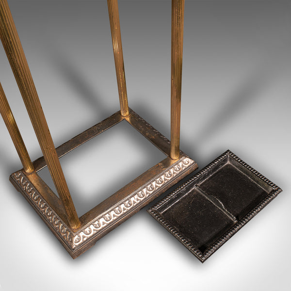 Vintage 6 Segment Umbrella Rack, English, Brass, Stick Stand, Art Deco, C.1940