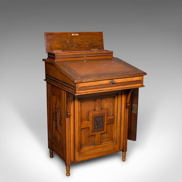 Antique Gentleman's Davenport, English, Walnut, Writing Desk Victorian, C.1880