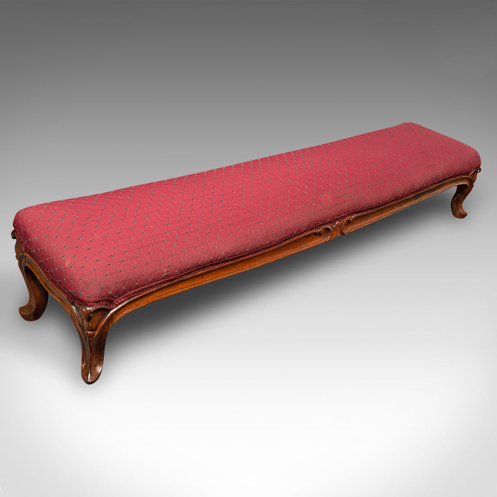 Antique Carriage Stool, English, Walnut, Fireside Foot Rest, Victorian, C.1840