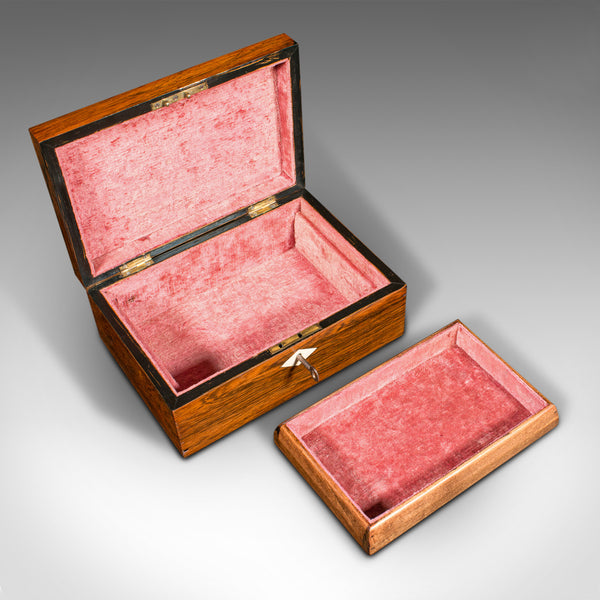 Antique Jewellery Box, English, Decorative, Keepsake, Inlaid, Victorian, C.1860