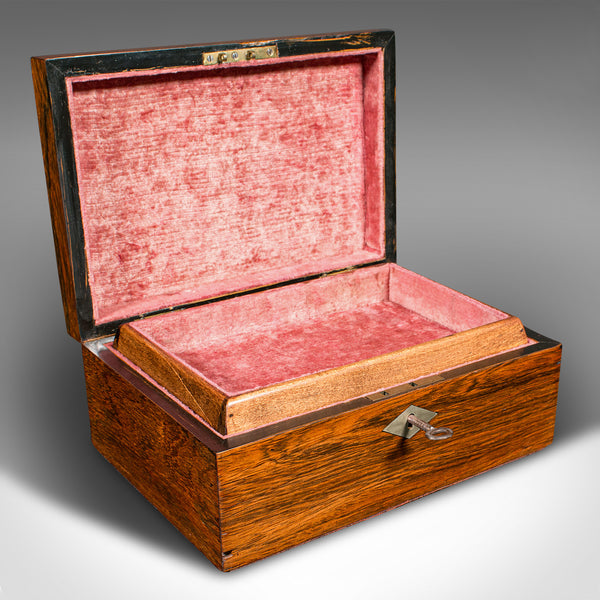 Antique Jewellery Box, English, Decorative, Keepsake, Inlaid, Victorian, C.1860