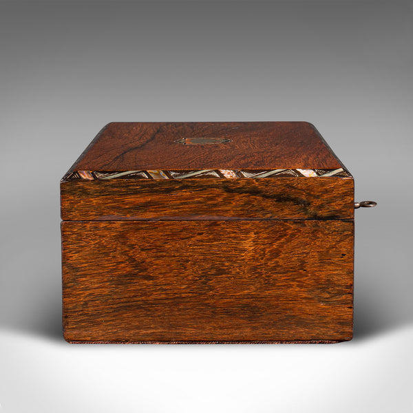 Antique Jewellery Box, English, Decorative, Keepsake, Inlaid, Victorian, C.1860