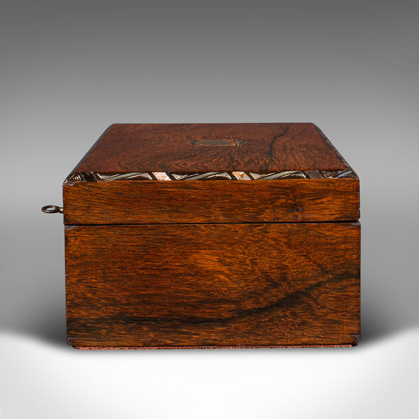 Antique Jewellery Box, English, Decorative, Keepsake, Inlaid, Victorian, C.1860