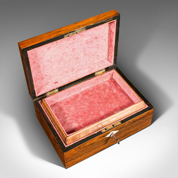 Antique Jewellery Box, English, Decorative, Keepsake, Inlaid, Victorian, C.1860