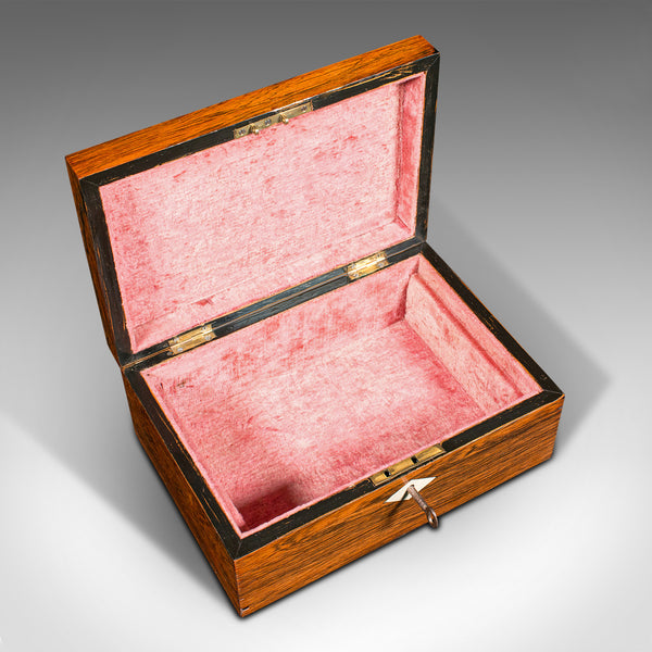Antique Jewellery Box, English, Decorative, Keepsake, Inlaid, Victorian, C.1860